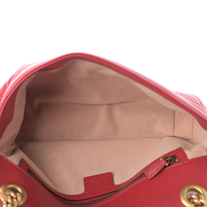 Gucci Calfskin Matelasse Small GG Marmont Shoulder Bag Hibiscus Red 5 of 11