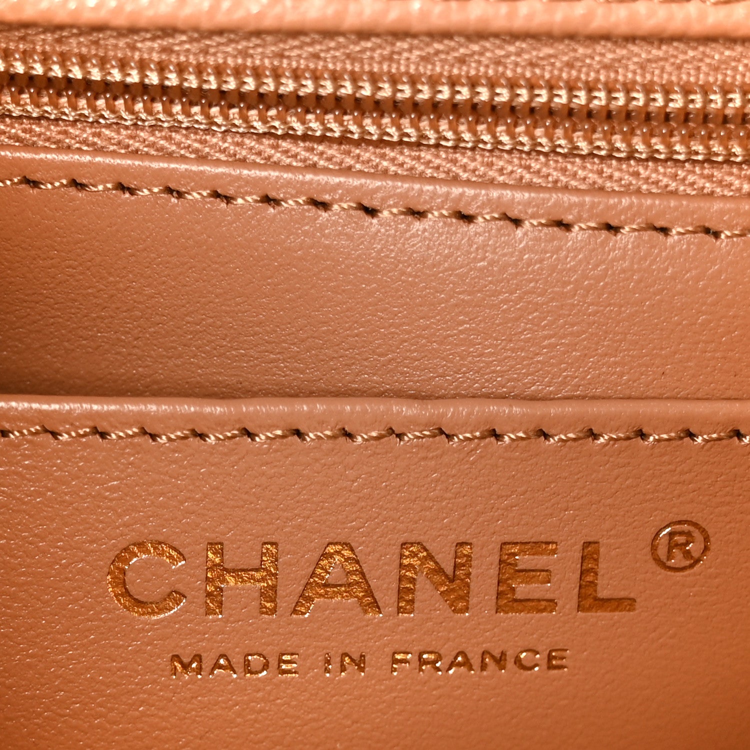 Chanel Caviar Quilted Mini Handy CC Flap Camel 6 of 13