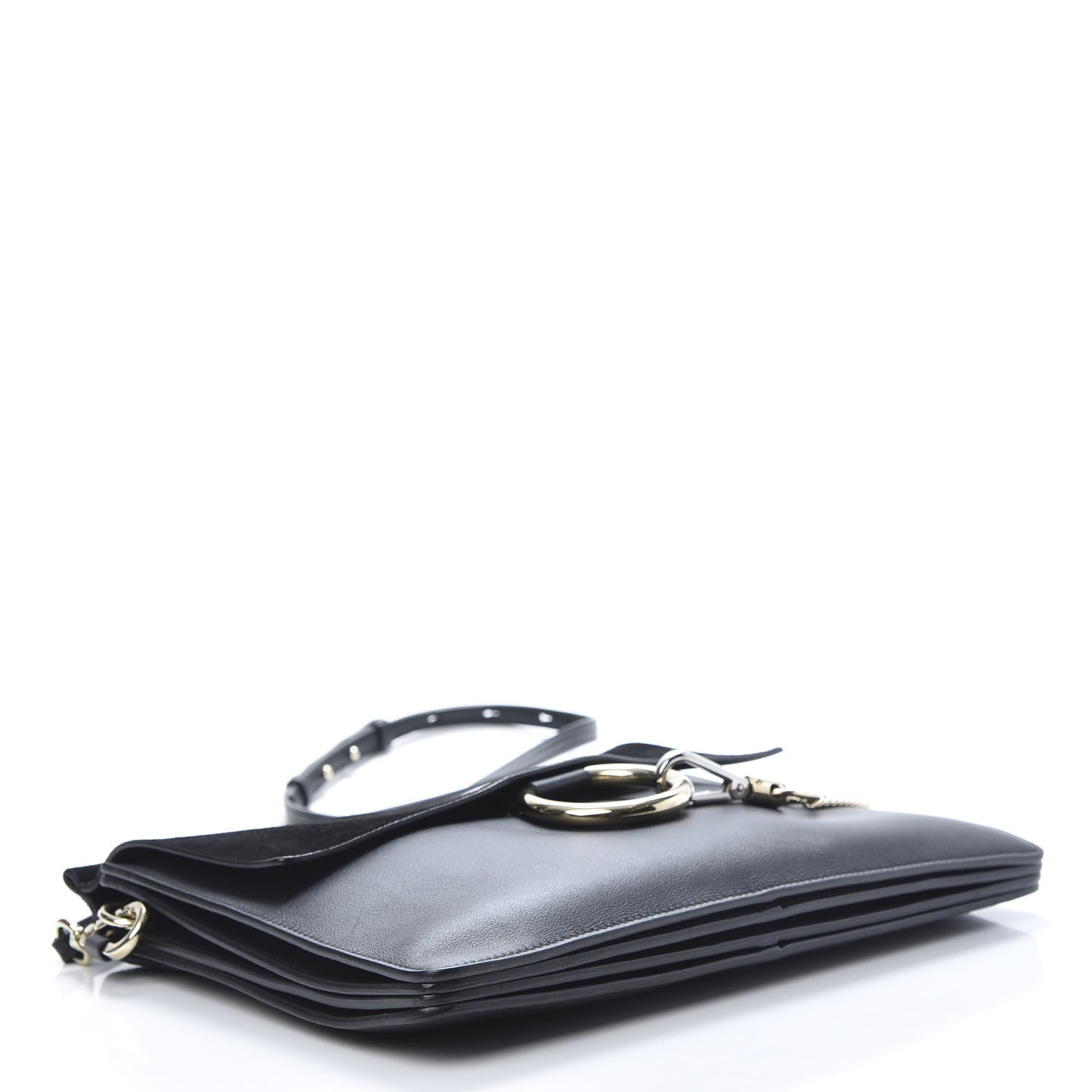 Chloe Suede Calfskin Medium Faye Shoulder Bag Black 4 of 14