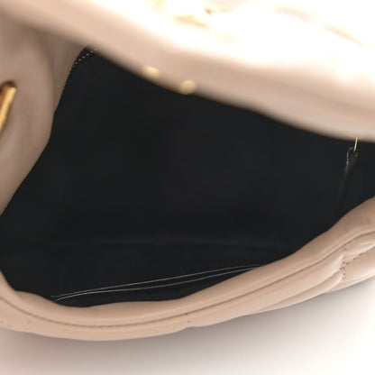 Saint Laurent Lambskin Quilted Toy Loulou Puffer Monogram Chain Satchel Dark Beige 5 of 12