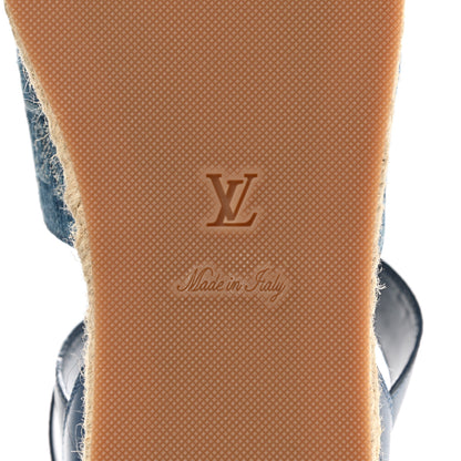 Louis Vuitton Monogram Denim Starboard Espadrille Flat Sandal 38 Blue 6 of 8