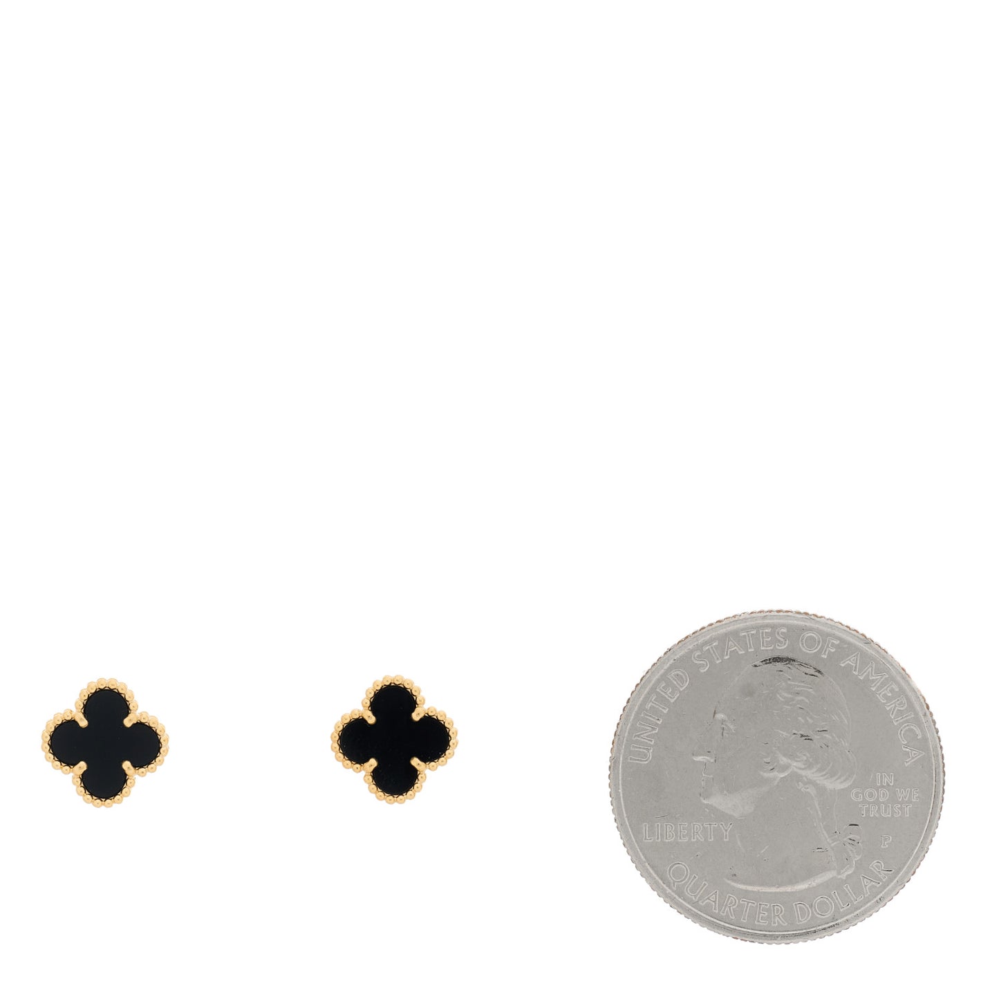 18K Yellow Gold Black Onyx Sweet Alhambra Earrings