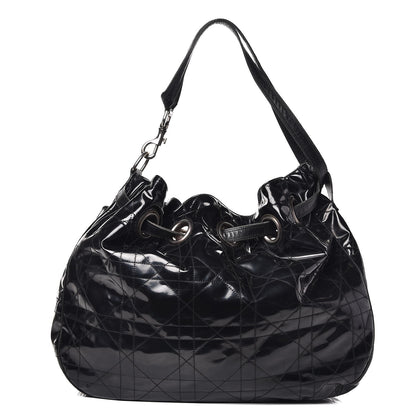 Christian Dior Vinyl Cannage Drawstring Tote Black 1 of 13