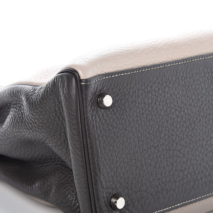 Hermes Taurillon Clemence Tri-color Kelly Retourne 35 Graphite Gris Tourterelle Gris Clair 36 of 36
