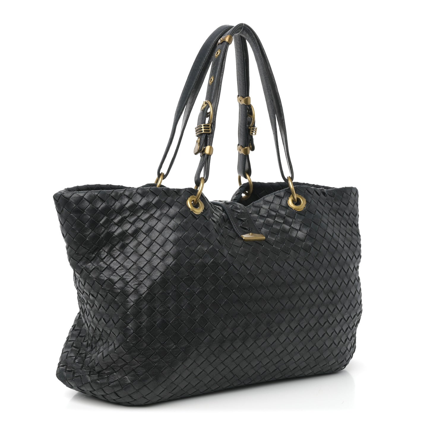 Nappa Intrecciato Large Capri Tote Black