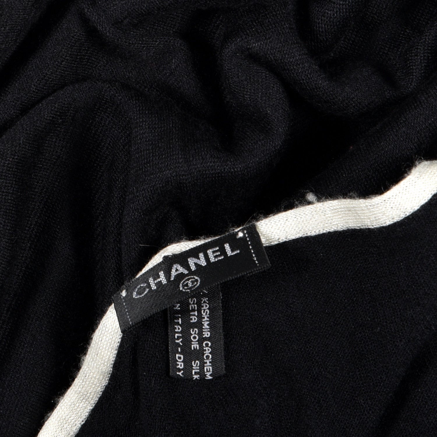 Chanel Cashmere Silk CC Scarf Black 4 of 7