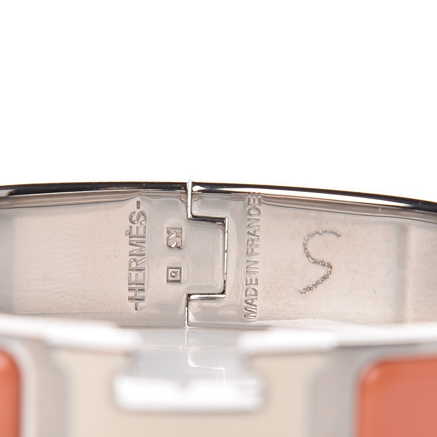 Hermes Enamel Narrow Clic Clac H Bracelet PM Mango Blanc White 3 of 4