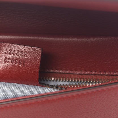 Gucci Calfskin Diagonal GG Medium Thiara Double Envelope Shoulder Bag Black Red 9 of 13