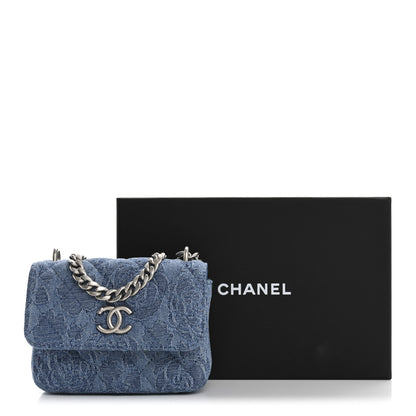 Chanel Denim Quilted Camellia Sweetheart Card Holder With Chain Blue 13 of 13