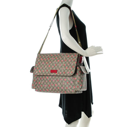 Gucci GG Supreme Monogram Strawberry Messenger Diaper Bag Beige 2 of 8