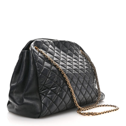 Chanel Lambskin Quilted Large Just Mademoiselle Bowling Bag Black 3 of 12