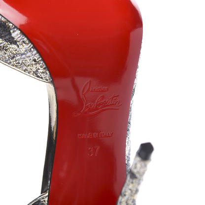 Christian Louboutin Lurex Gigi Specchio Iriza 100 Pumps 37 Black Light Gold 6 of 8