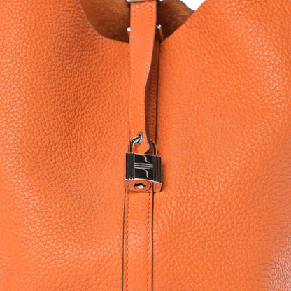Hermes Taurillon Clemence Picotin Lock 22 MM Orange 8 of 10