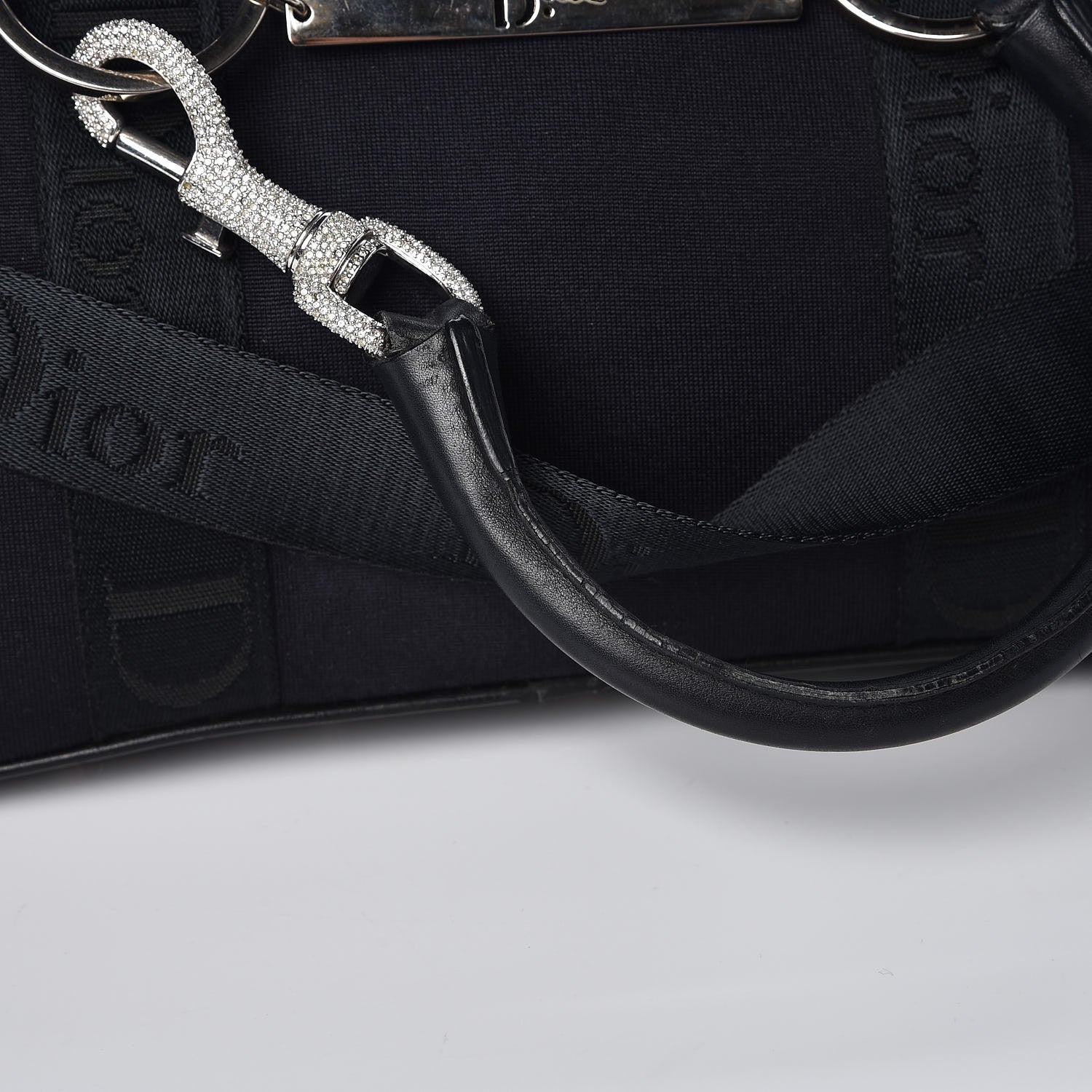 Christian Dior Nylon Crystal Satchel Black 11 of 19