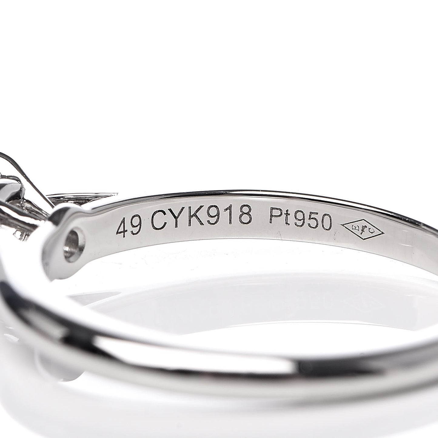 Platinum Diamond .32ct Solitaire Engagement Ring 49 4.75