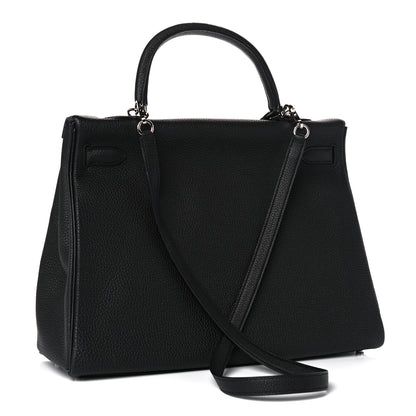 Hermes Togo Verso Kelly Retourne 35 Black Bleu Agate 3 of 14