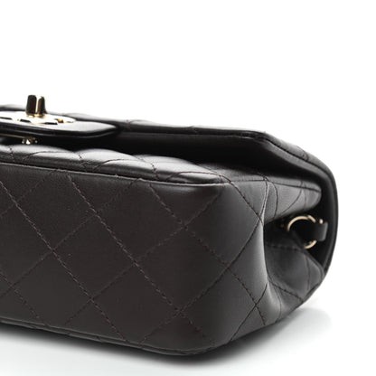 Chanel Lambskin Quilted Mini Rectangular Flap Dark Brown 9 of 11