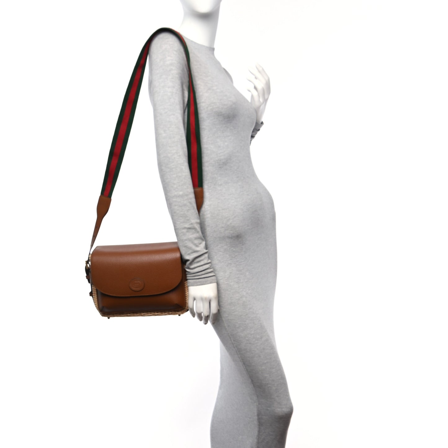 Calfskin Wicker Small Messenger Bag Natural