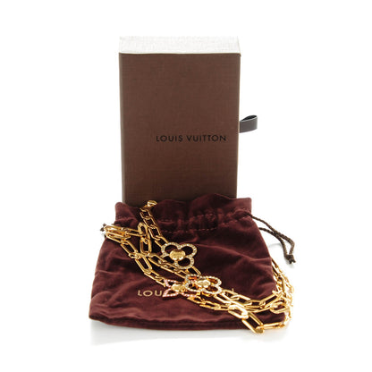 Louis Vuitton Monogram Multicolor Swarovski Crystal Flower Power Sautoir Necklace Gold 7 of 7