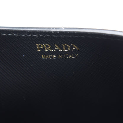 Prada Saffiano Triangle Logo Mermaid Print Mini Crossbody Bag Black 7 of 8