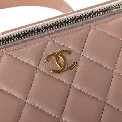 Chanel Lambskin Quilted Small Top Handle Vanity Case With Chain Beige 5 of 6