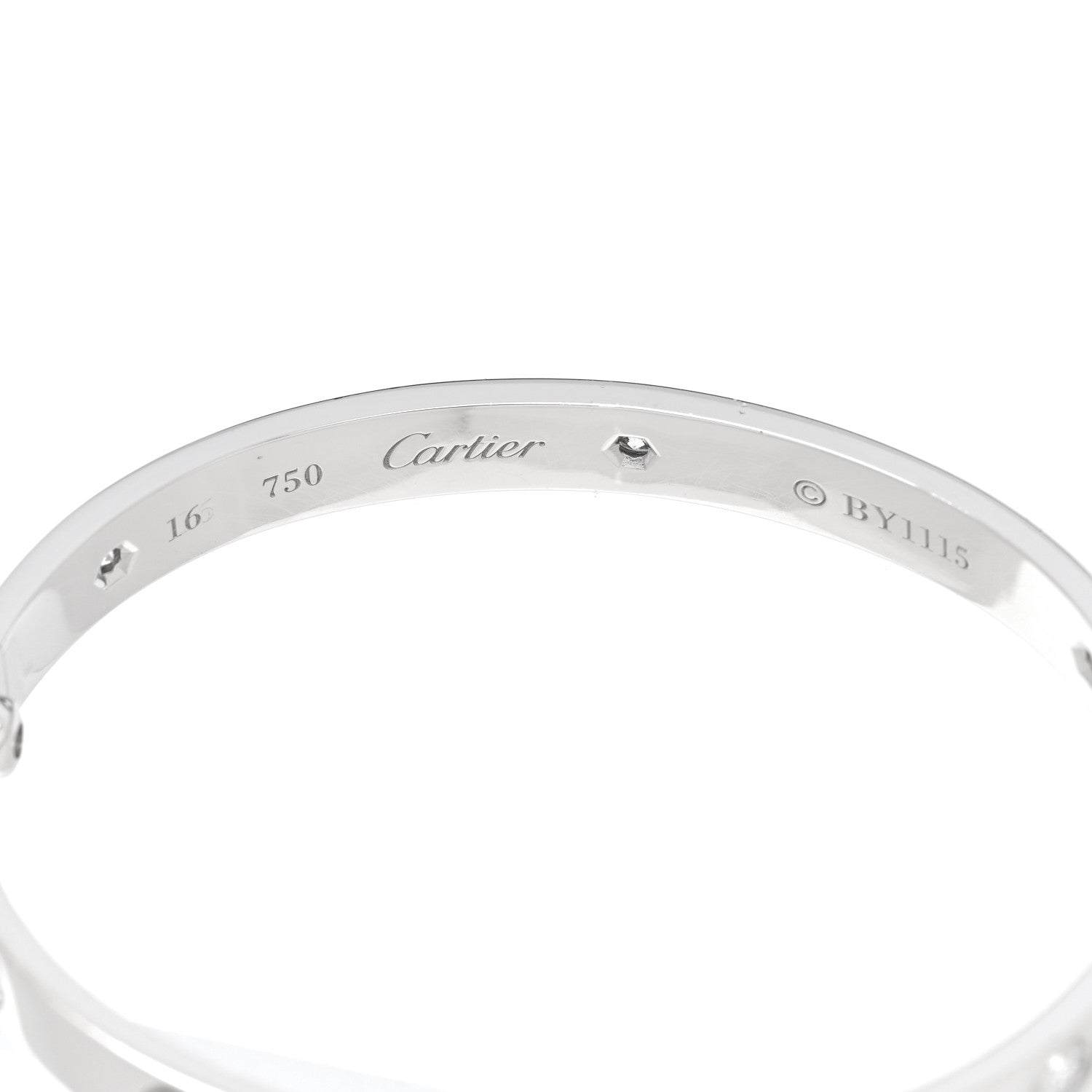 Cartier 18K White Gold 6 Diamond LOVE Bracelet 16 4 of 6