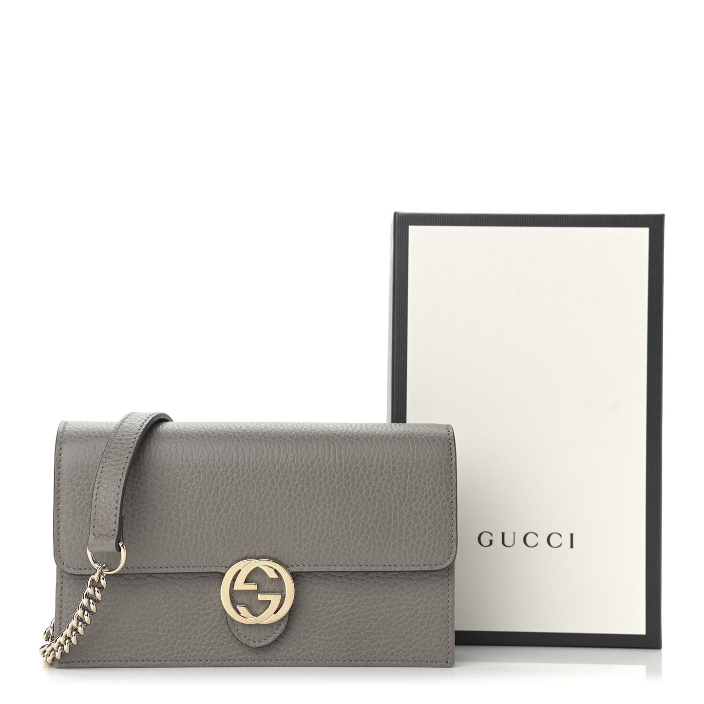 Dollar Calfskin Interlocking G Chain Wallet Loess