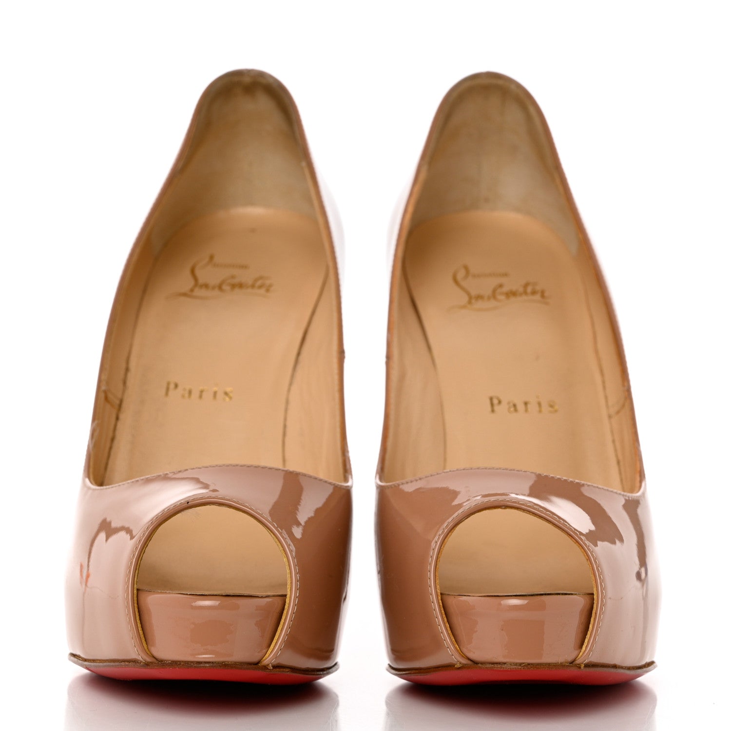 Christian Louboutin Patent New Very Prive 120 Pumps 37 Nude 2 of 9