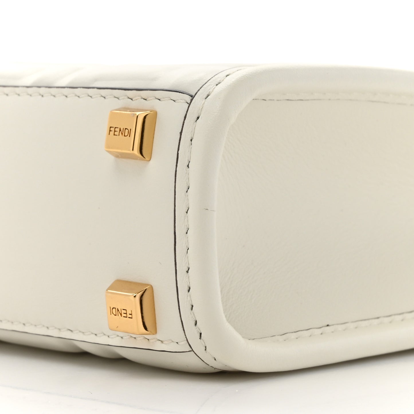 Vitello Plexiglass FF Embossed Mini Fendi Sunshine Shopper Tote White