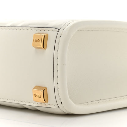 Fendi Vitello Plexiglass FF Embossed Mini Fendi Sunshine Shopper Tote White 9 of 11