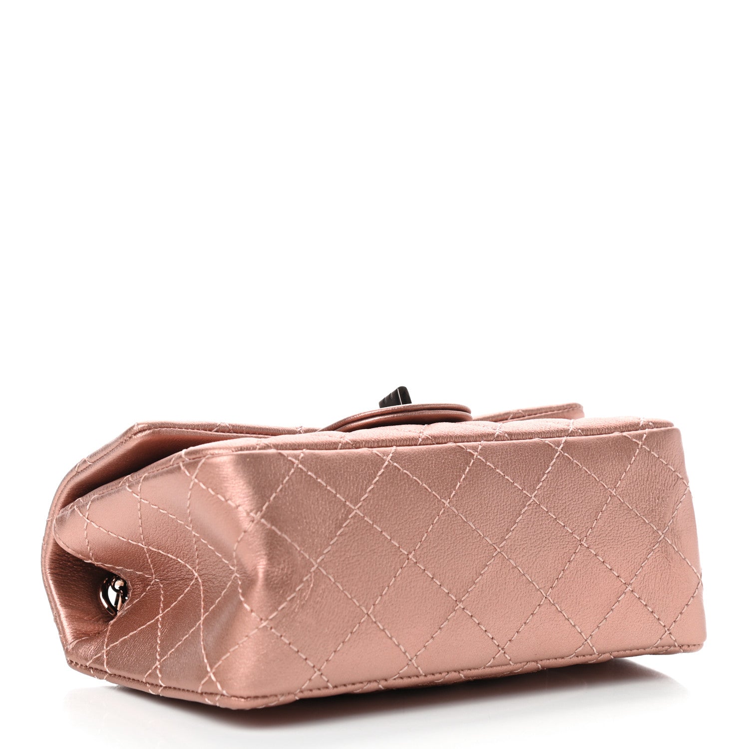 Chanel Metallic Grained Calfskin Quilted 2.55 Reissue Mini Flap Copper Pink 4 of 9