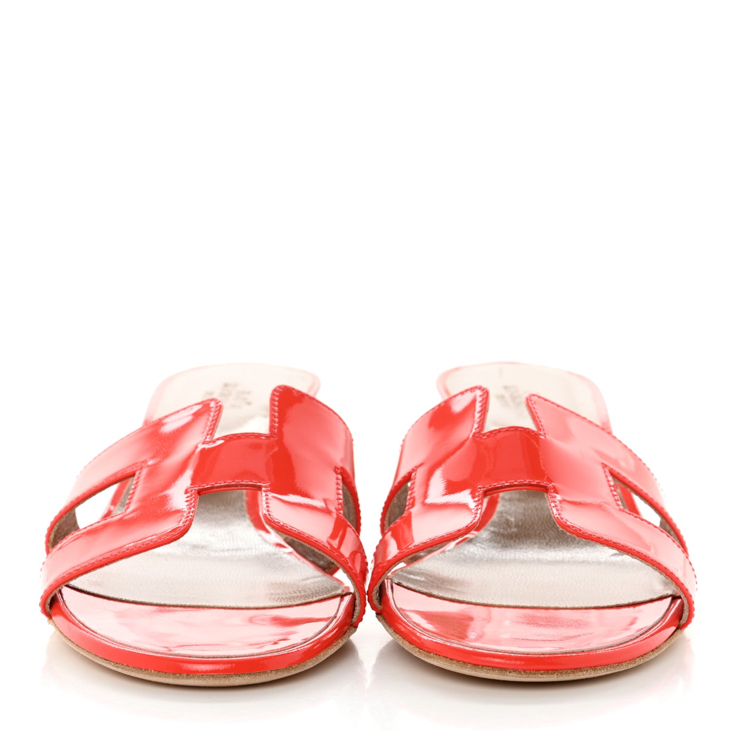 Hermes Patent Oasis Sandals 37 Rose Jaipur 2 of 7