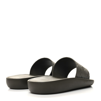 Louis Vuitton Matte Rubber Monogram Embossed Sunbath Slide Sandals 38 Khaki 4 of 7