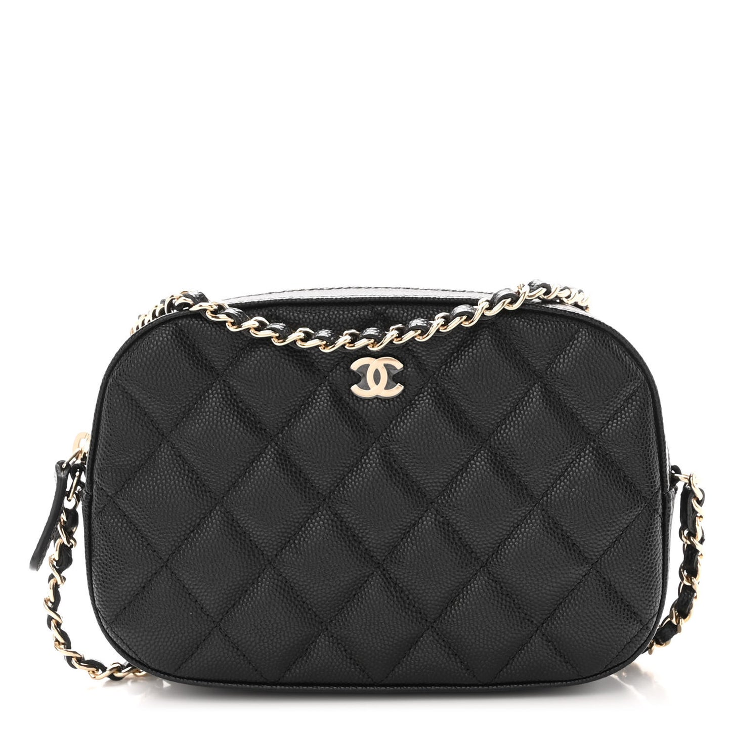 Caviar Quilted Vanity With Chain Black