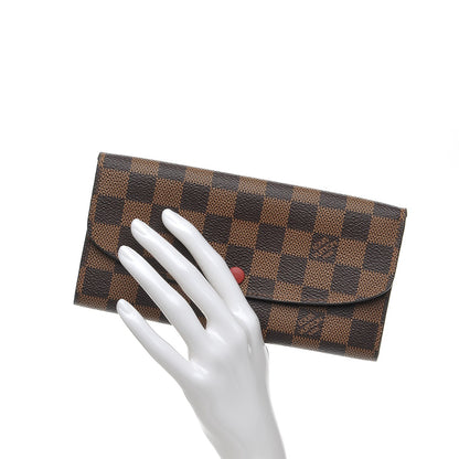 Louis Vuitton Damier Ebene Emilie Wallet Red 2 of 7