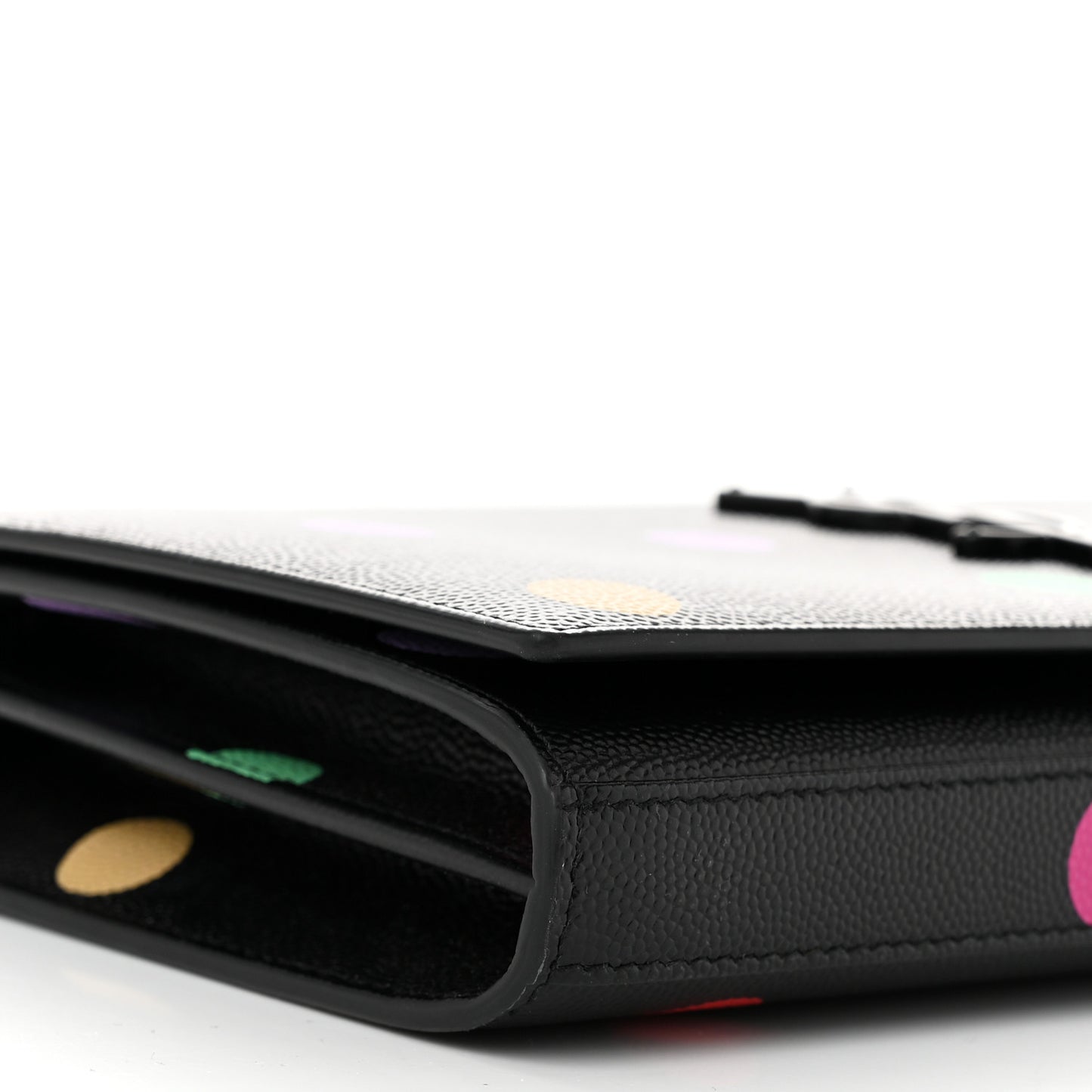 Grain De Poudre Monogram Chain Wallet Black Confetti
