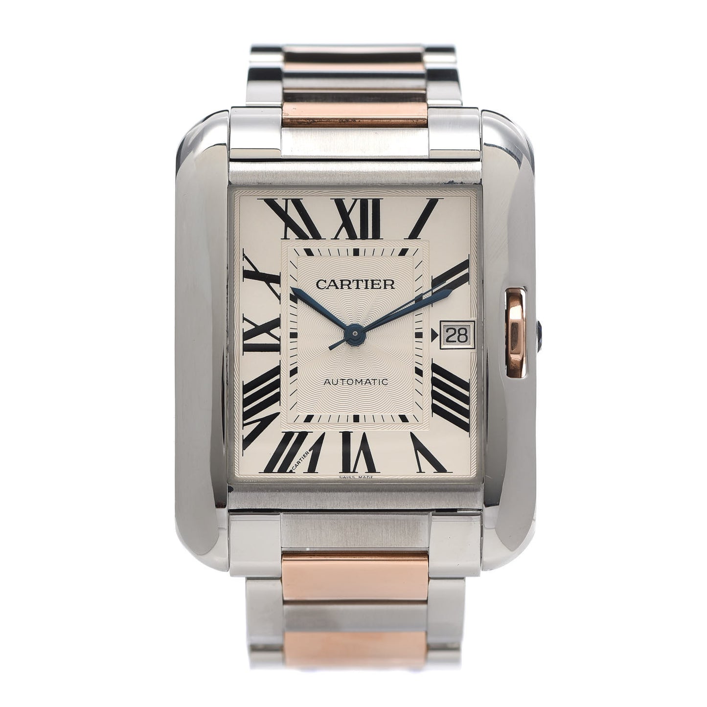 Stainless Steel 18K Pink Gold 36mm Tank Solo Automatic Watch