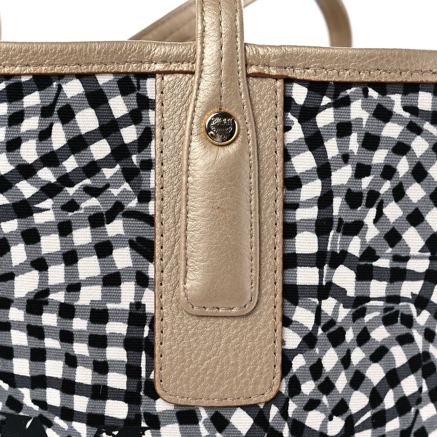 Metallic Visetos Medium Liz Reversible Shopper Tote Gold