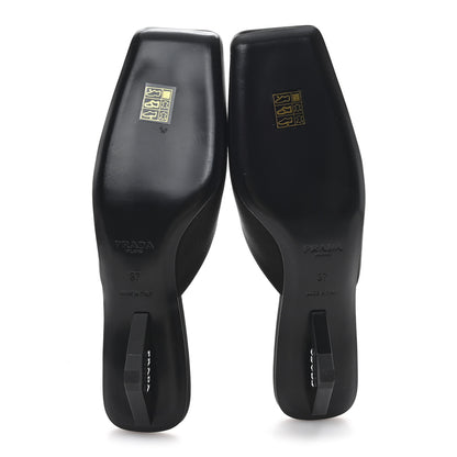 Prada Satin Modellerie Mules 37 Black 6 of 8