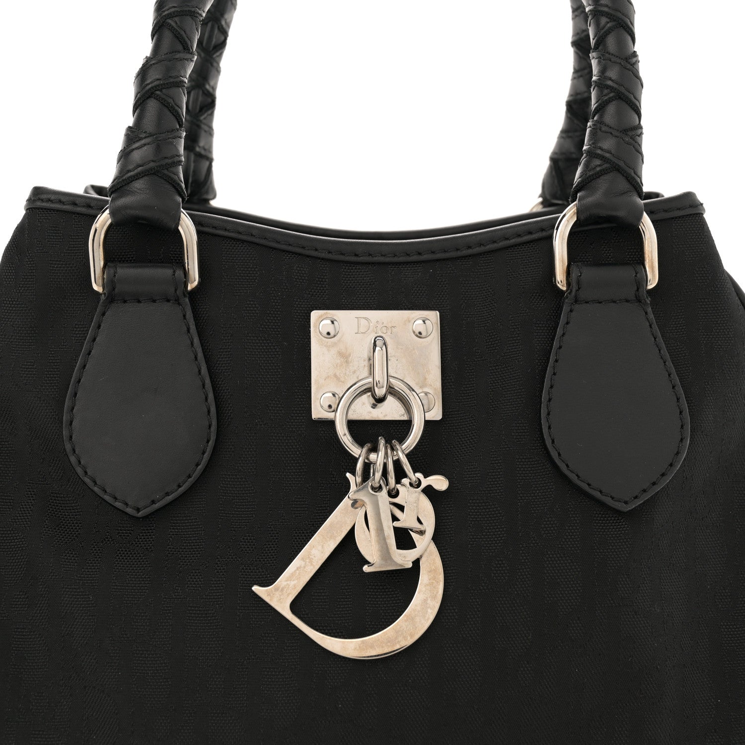Christian Dior Nylon Monogram Small Lovely Tote Black 8 of 11