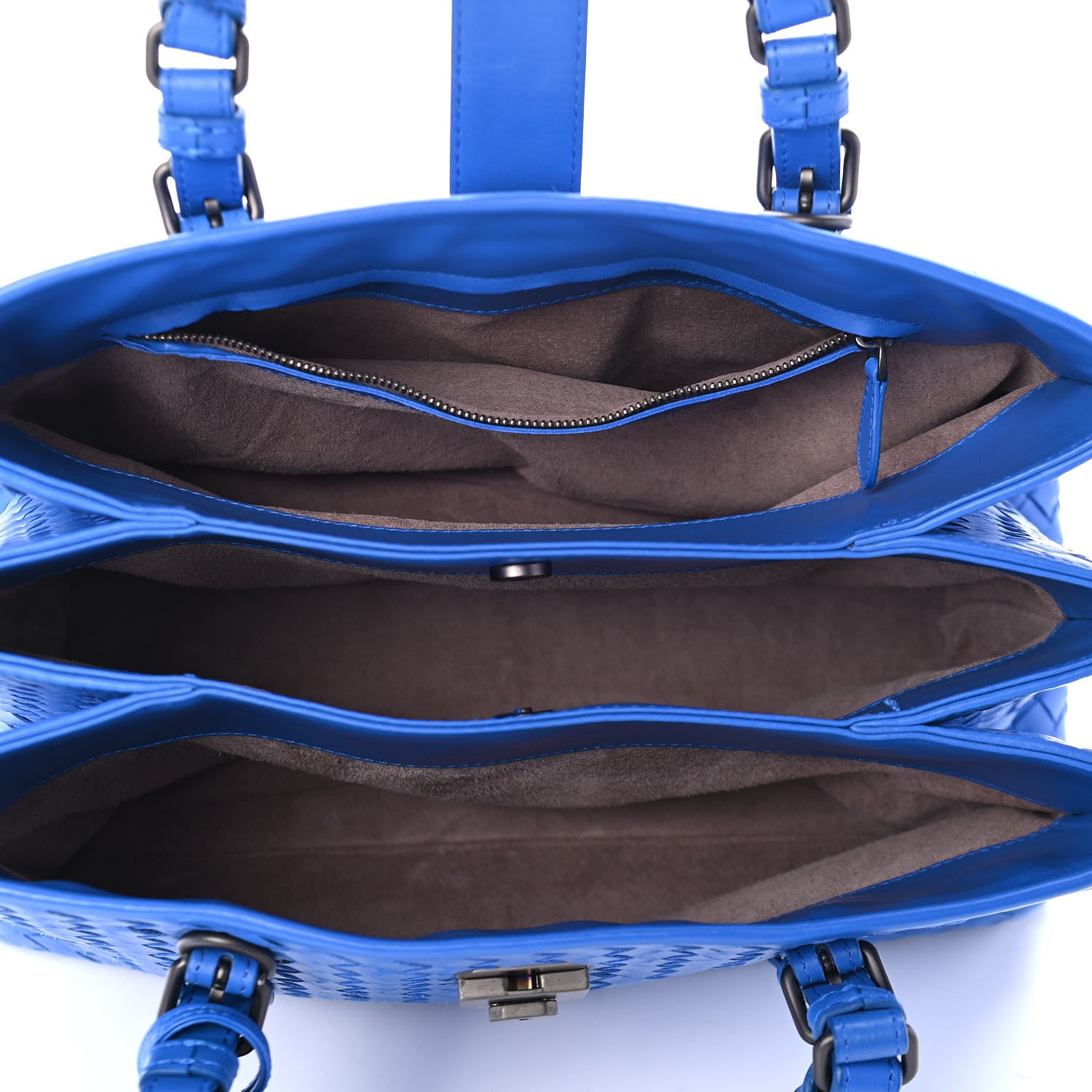 Bottega Veneta Light Calf Intrecciato Small Roma Signal Blue 4 of 4