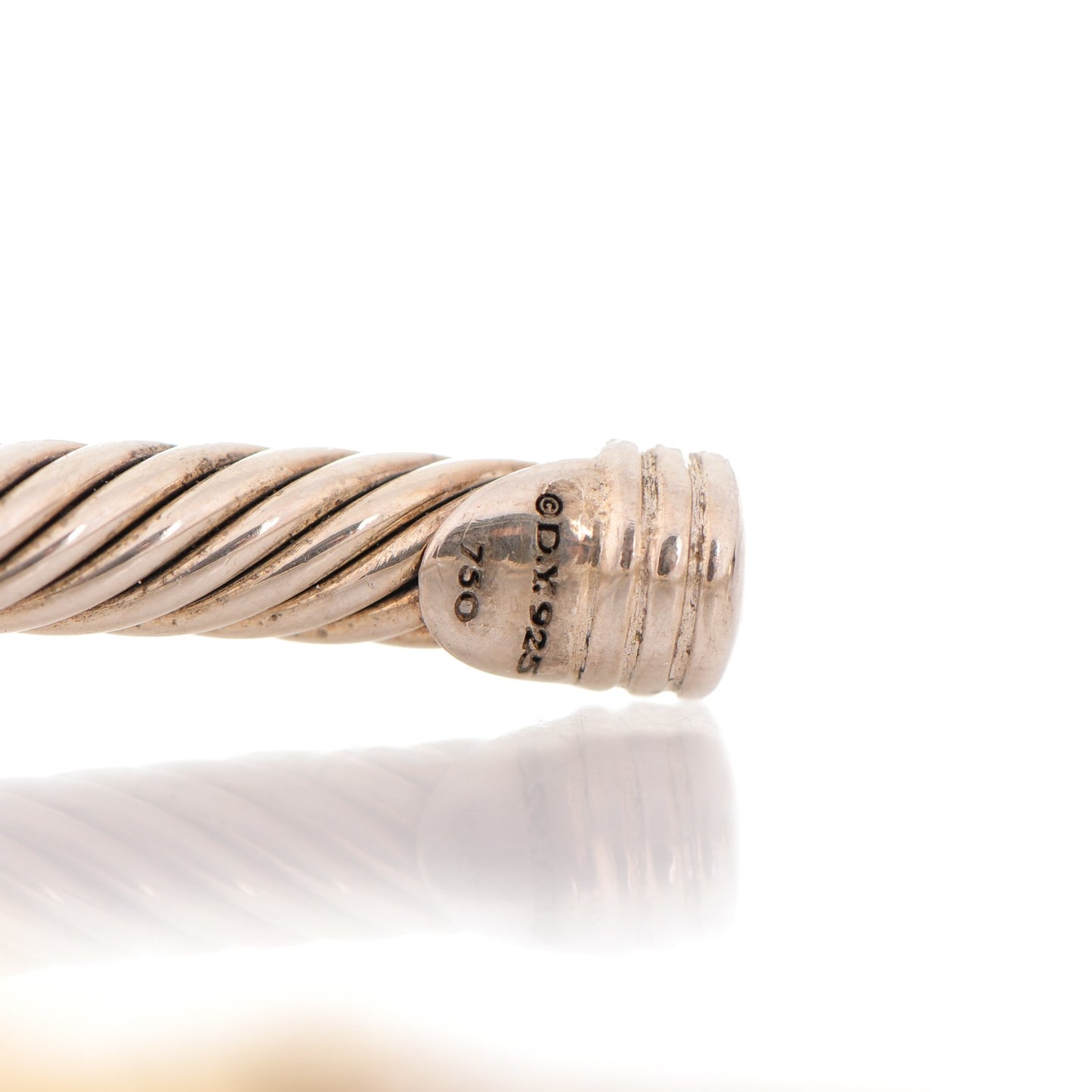 Sterling Silver 18K Yellow Gold 4mm X Station Cable Bracelet