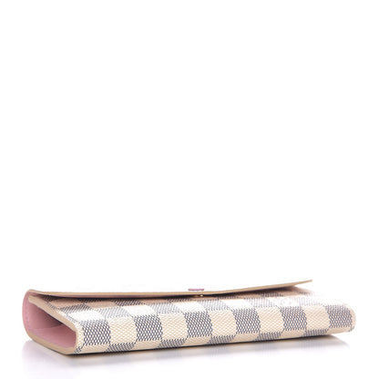 Louis Vuitton Damier Azur Emilie Wallet Rose Ballerine 4 of 8