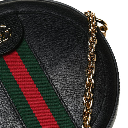 Gucci Grained Calfskin Web Mini Ophidia Round Shoulder Bag Black 18 of 19