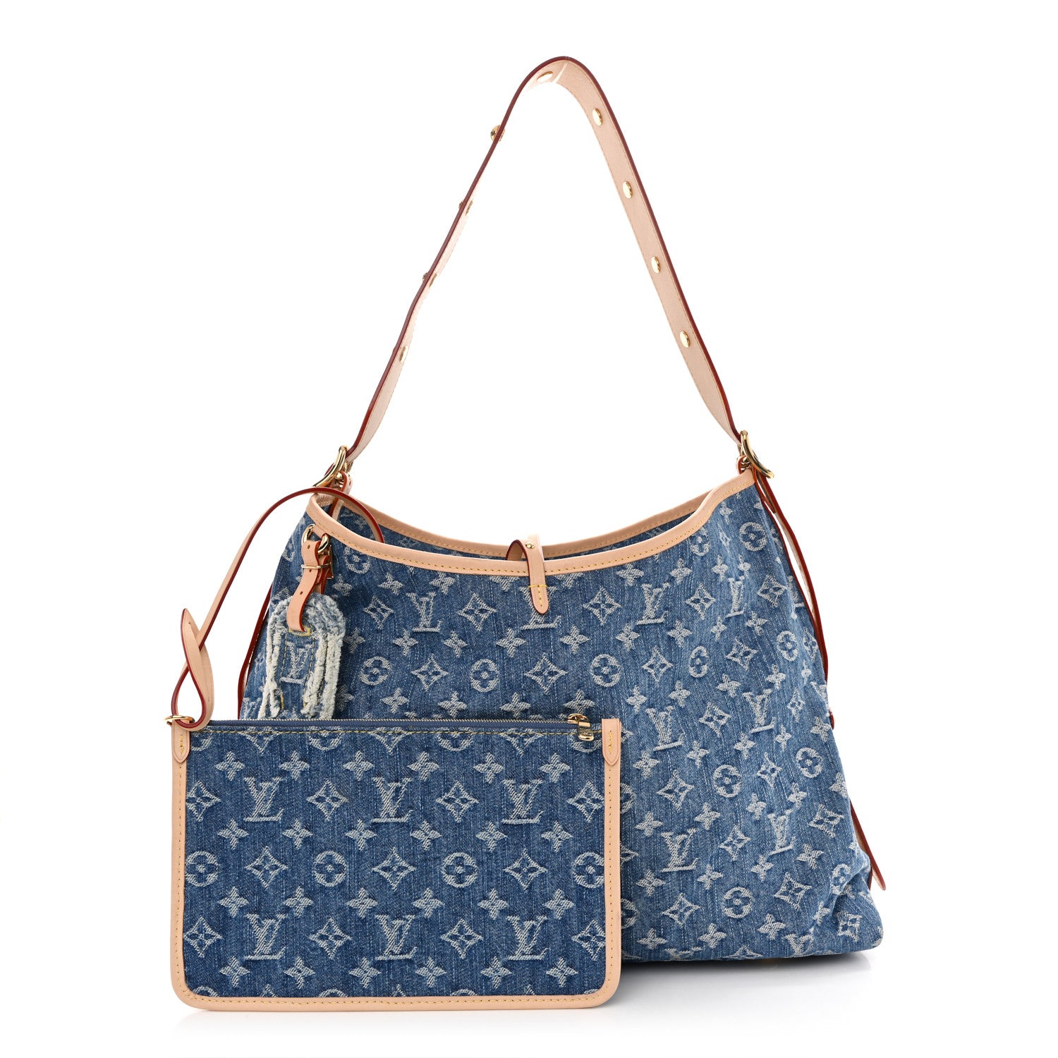 Louis Vuitton Monogram Denim CarryAll MM Blue 3 of 12