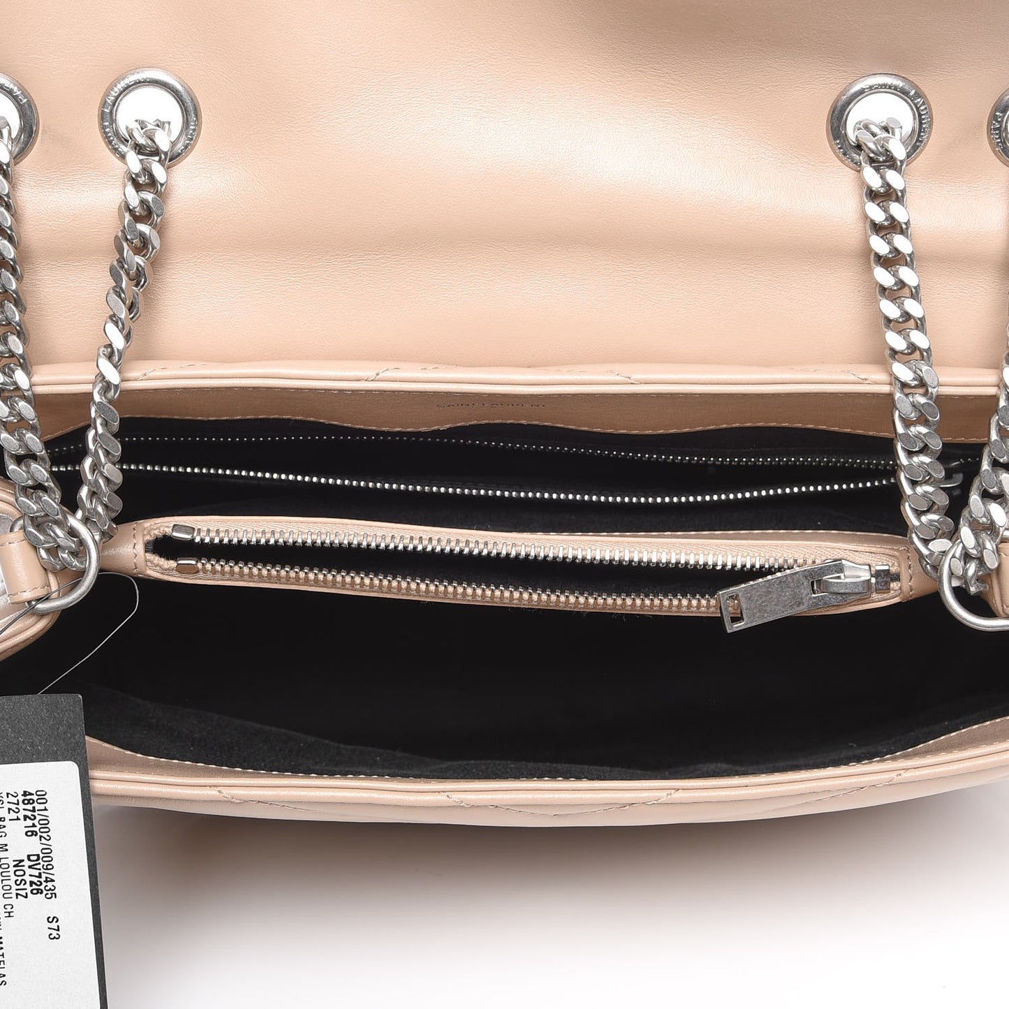 Calfskin Y Quilted Monogram Medium Loulou Chain Satchel Dark Beige