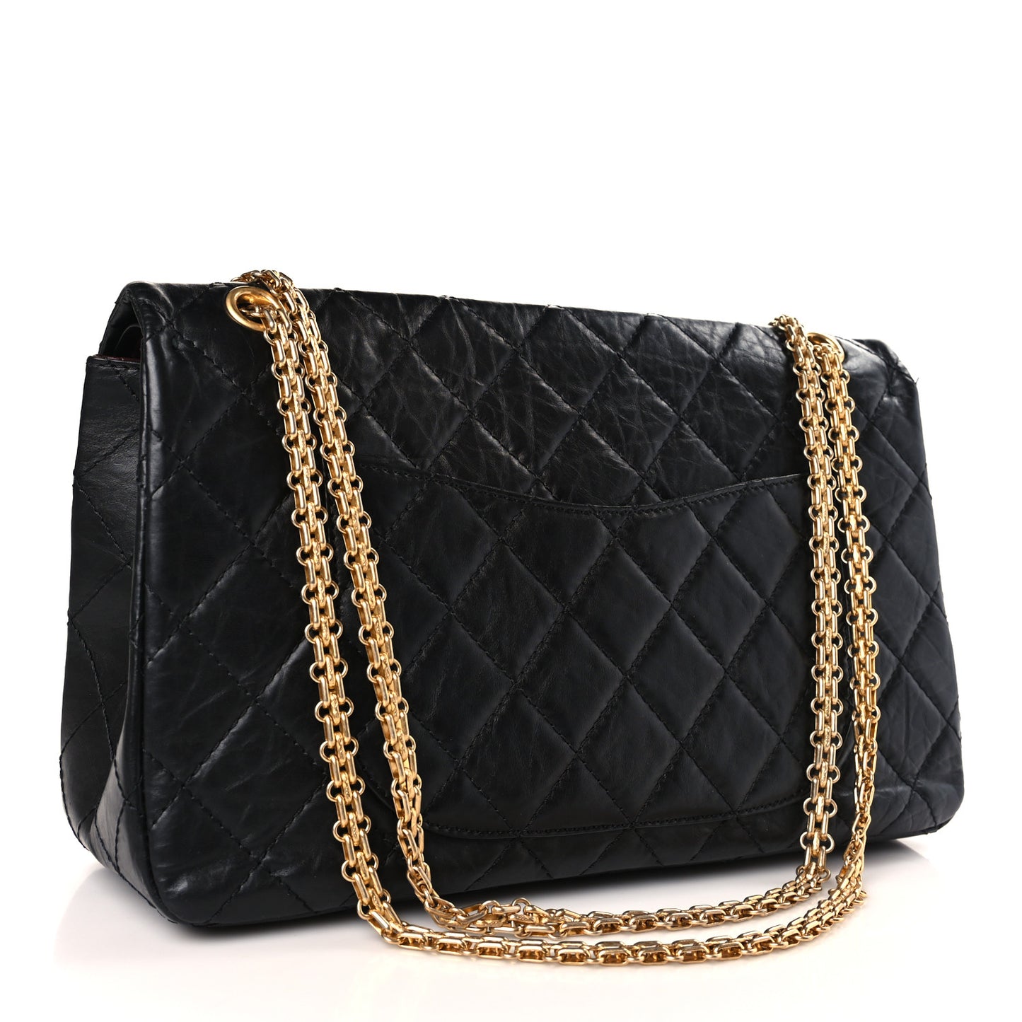 Aged Calfskin Quilted 2.55 Reissue 227 Flap Black