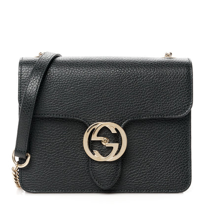 Gucci Dollar Calfskin Small Interlocking G Shoulder Bag Black 1 of 11