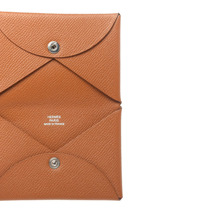 Hermes Epsom Calvi Card Case Gold 5 of 9