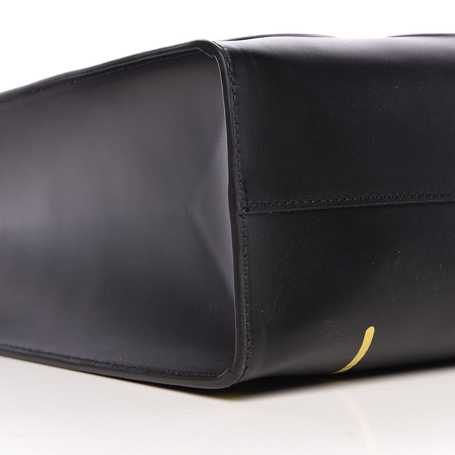 Gucci Calfskin GucciGhost Real Medium XL Tote Black Yellow 10 of 11